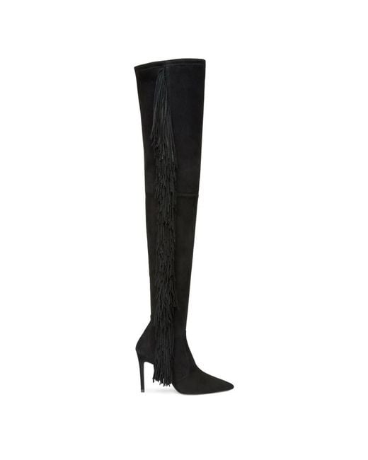 Stuart Weitzman Black Gewagter fransenstiefel