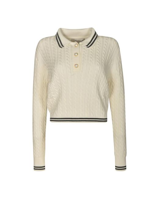 Alessandra Rich Natural Round-Neck Knitwear