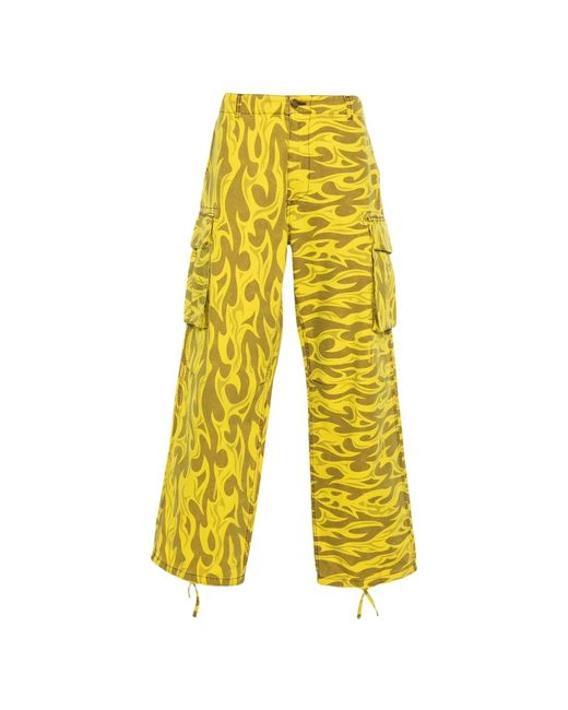 Wide pantaloni di ERL in Yellow da Uomo