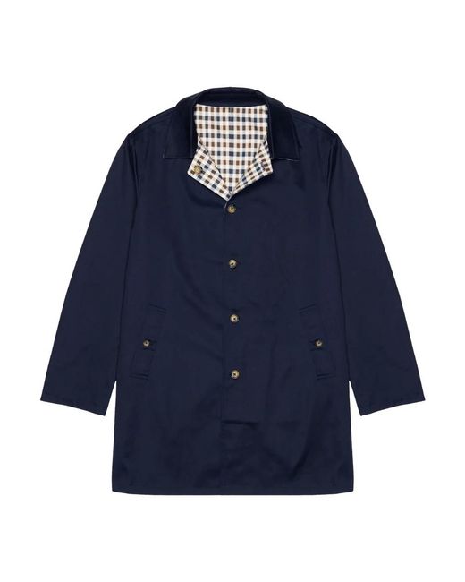 Aquascutum Blue Single-Breasted Coats for men