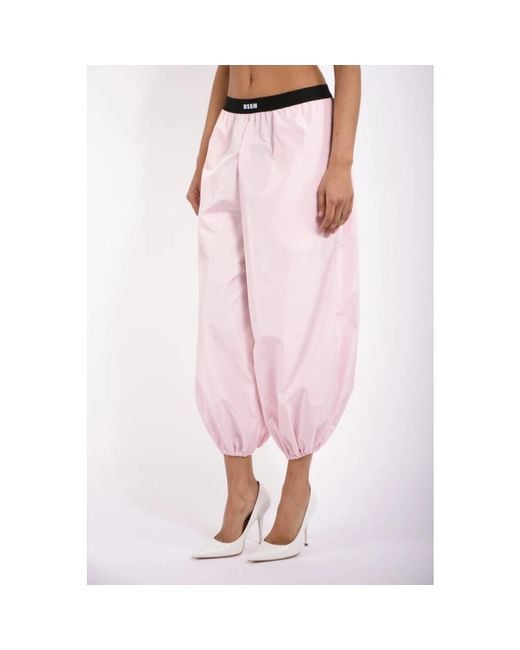 MSGM Pink Tapered Trousers