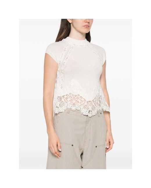 Ermanno Scervino White Sleeveless Tops