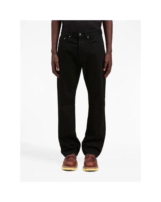 Palm Angels Black Straight Jeans for men