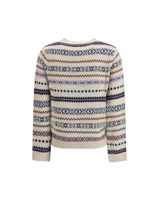 Max Mara White Round-Neck Knitwear