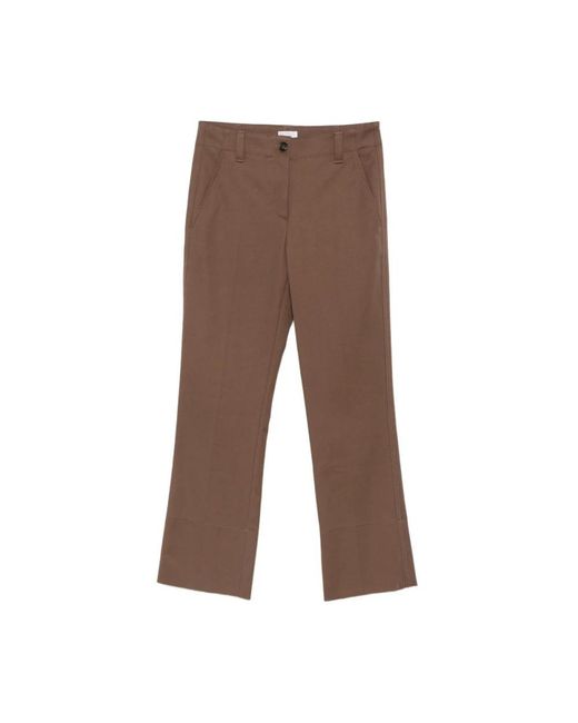 Brunello Cucinelli Slim Flared Pants in het Brown
