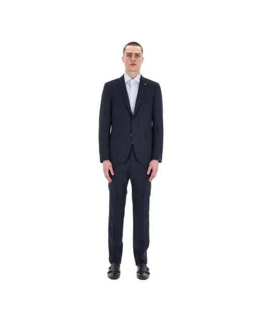 Tagliatore Men's Blue Single Breasted Suits