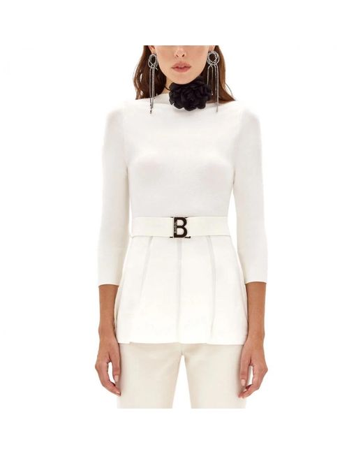 Blugirl Blumarine White Sleeveless Knitwear