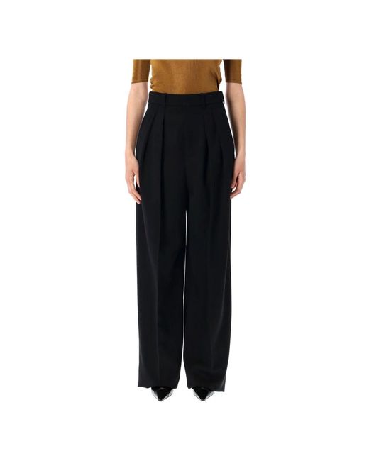 Saint Laurent Wide Trousers in het Black