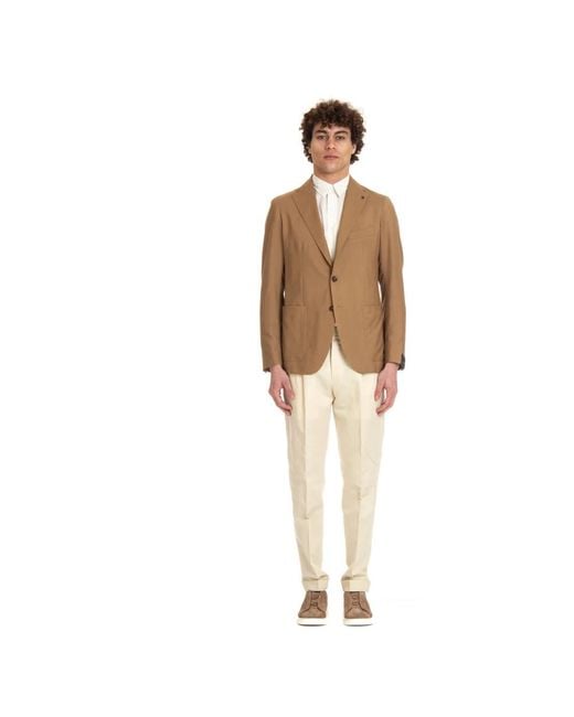 Tagliatore Brown Single Breasted Suits for men