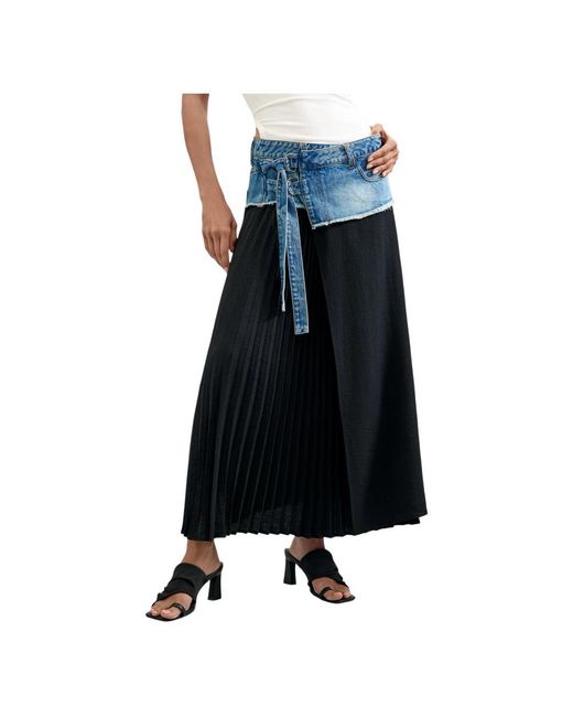 Desigual Blue Midi Skirts