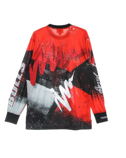 Mitchell & Ness Long Sleeve Tops in het Red voor heren
