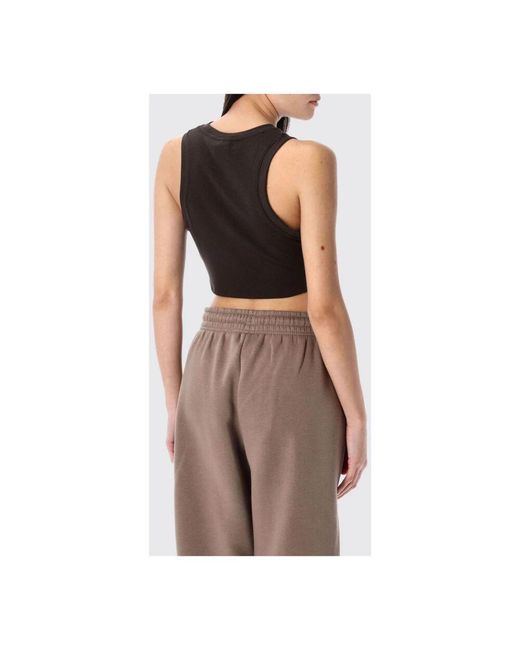 Nike Brown Geripptes Crop Tank Top