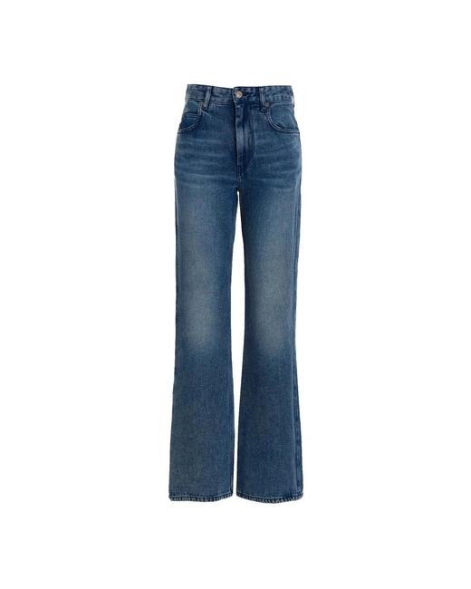 Isabel Marant Blue Mittelblau acidwash straight cut jeans