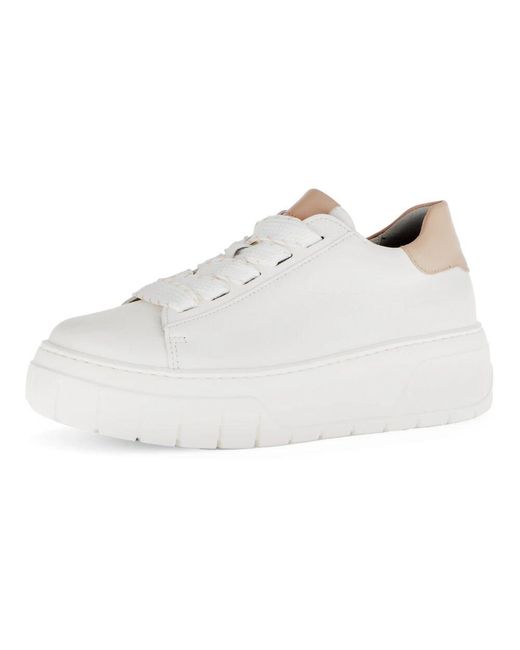 Gabor White Weiße Leder Low Sneaker Mix