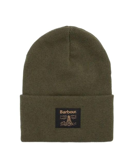 Barbour Grüne Strick Beanie Mütze in Green für Herren