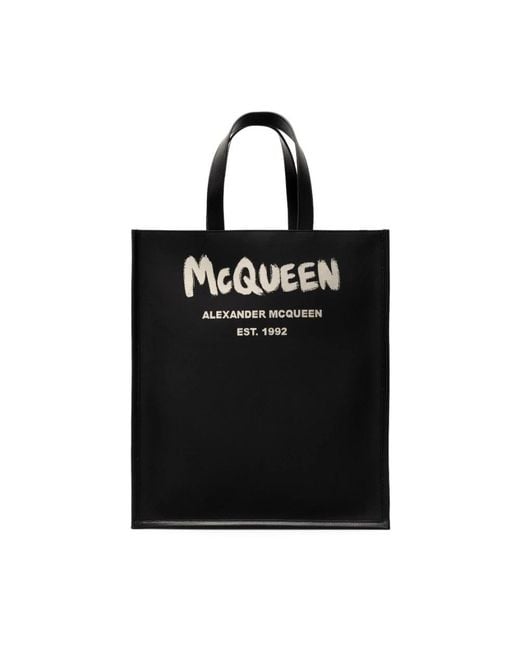 McQueen Black Shopping Bags