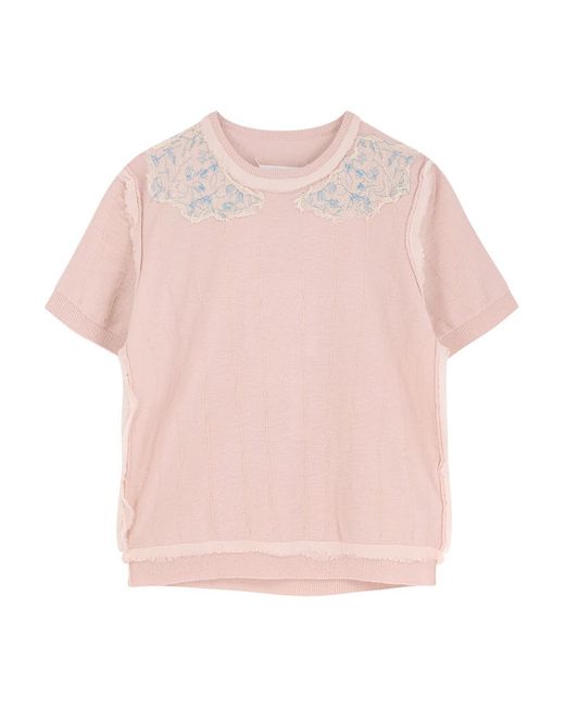 Maison Margiela Pink Round-Neck Knitwear