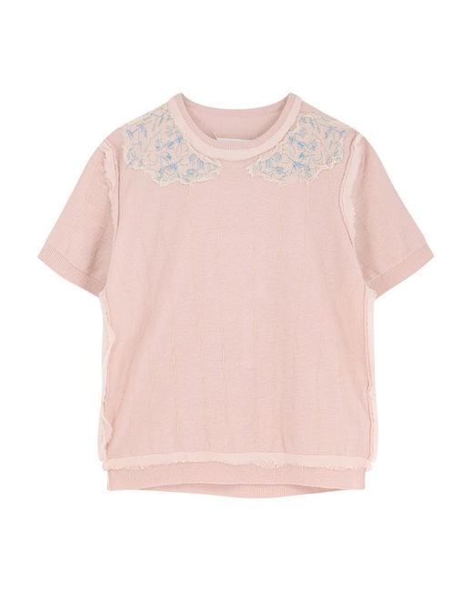 Maison Margiela Pink Round-Neck Knitwear