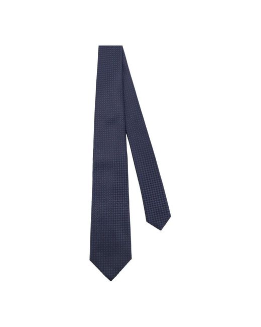 Kiton Micro-Pattern Silk Tie in Blue für Herren