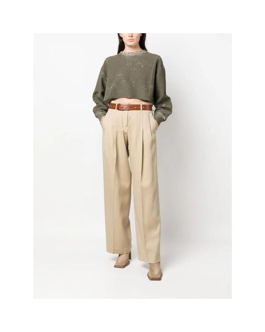 Golden Goose Deluxe Brand Natural Golden Wool Trousers