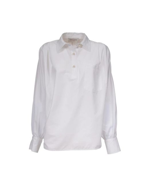 Camisa algodón cuello clásico manga larga Ermanno Scervino de color White