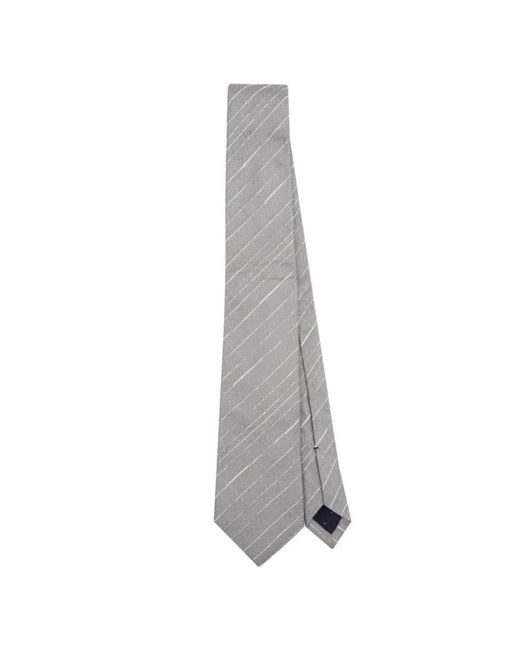 PS by Paul Smith Silber streifen crepe krawatte in Gray für Herren