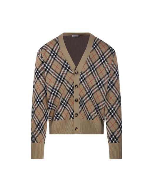 Cardigans Burberry de hombre de color Natural