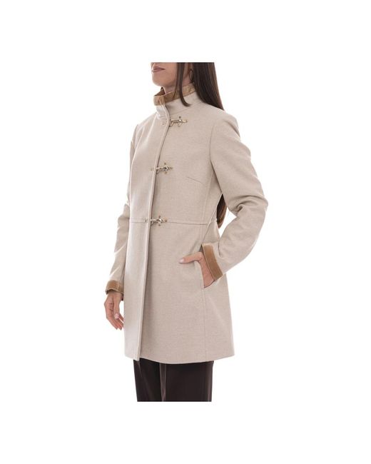 Single-Breasted Coats Fay de color Natural