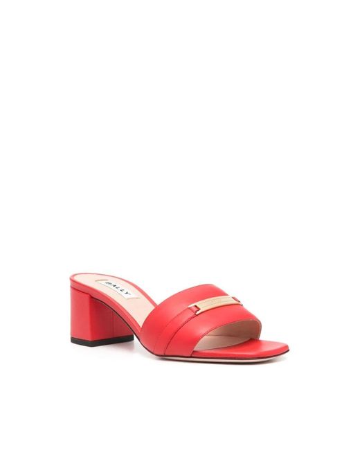 Heeled Mules di Bally in Red