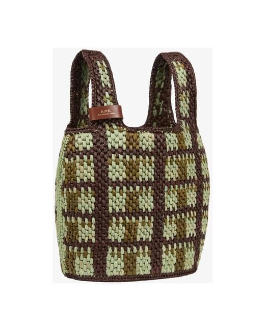 A.P.C. Green Leder-Rundtasche Mini