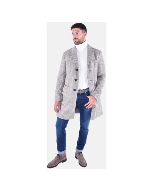 L.b.m. 1911 Gray Single-Breasted Coats for men