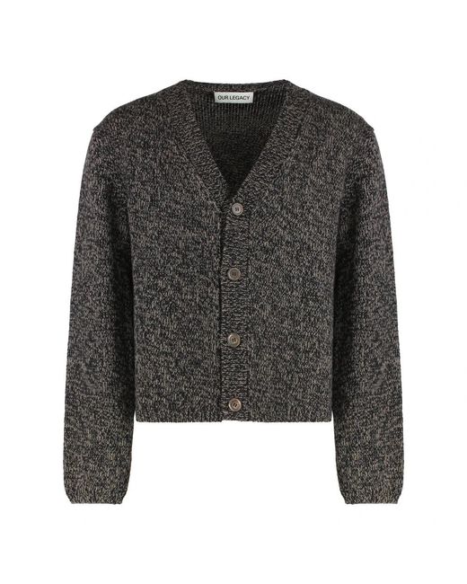 Our Legacy Truien & Vesten ,Grijs ,Wol Academy Cardigan in het Black voor heren