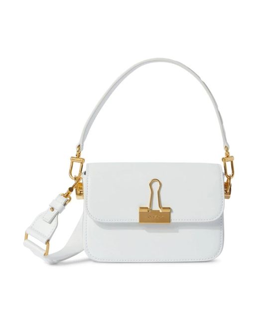 Off-White c/o Virgil Abloh White Binder Small Leather Shoulder Bag