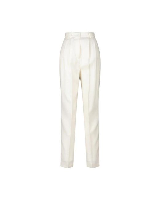 Boss White Tapered Trousers