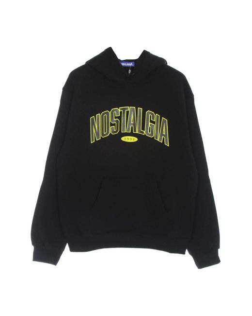 USUAL Hoodies & Sweatvesten ,Zwart ,Katoen College Hoodie Lange Mouw Sweatshirt in het Black voor heren