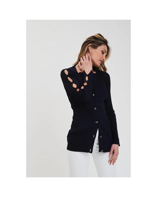 Pinko Truien & Vesten ,Blauw ,Elegante Alava Cardigan Voor Vrouwen in het Blue
