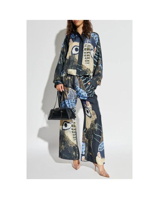 Munthe Blue Wide Trousers
