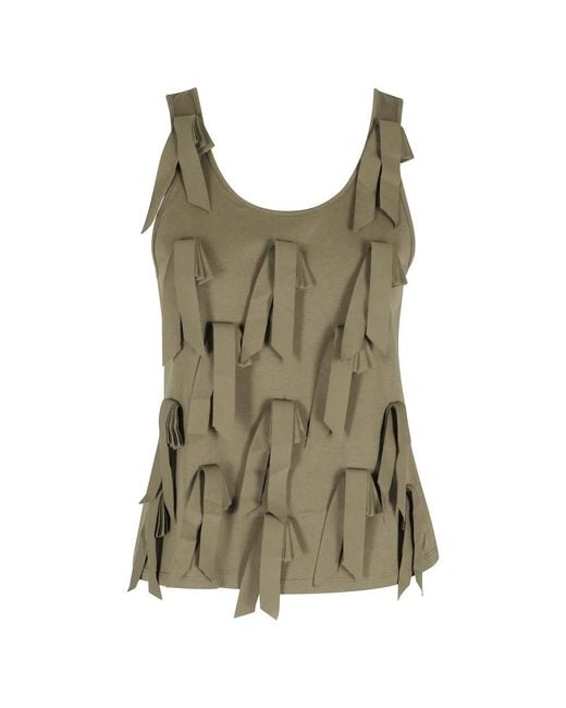 Isabelle Blanche Green Sleeveless Tops