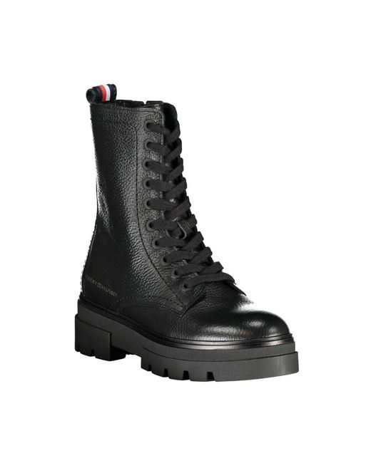 Tommy Hilfiger Black Lace-Up Boots