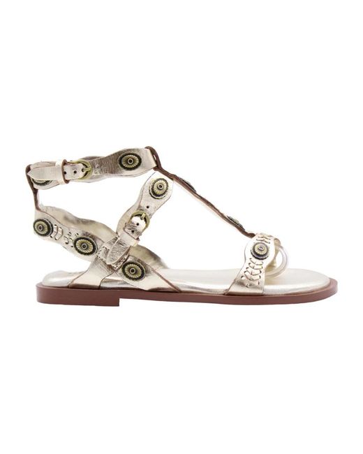 Bronx Flat Sandals in het Metallic