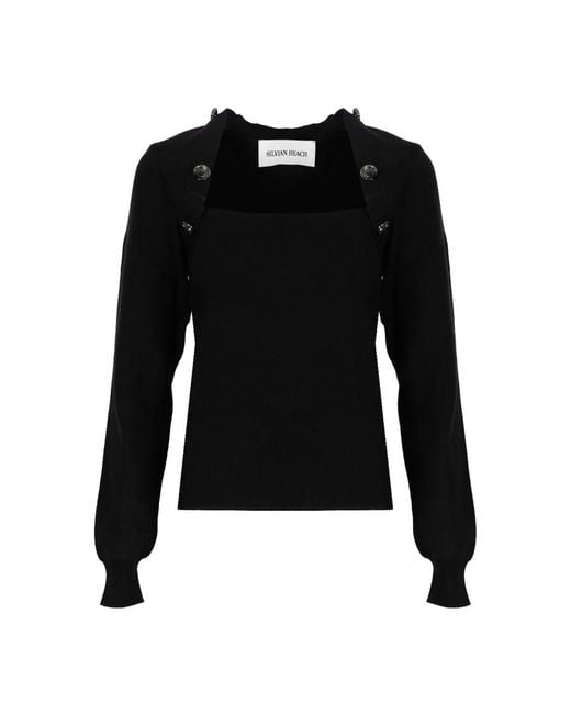 Round-Neck Knitwear Silvian Heach de color Black