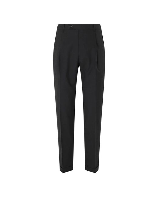 BERWICK 1707 Black Suit Trousers for men