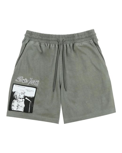 Pleasures Gray Short Shorts for men