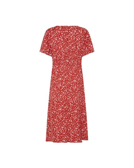 Ichi Red Midi Dresses