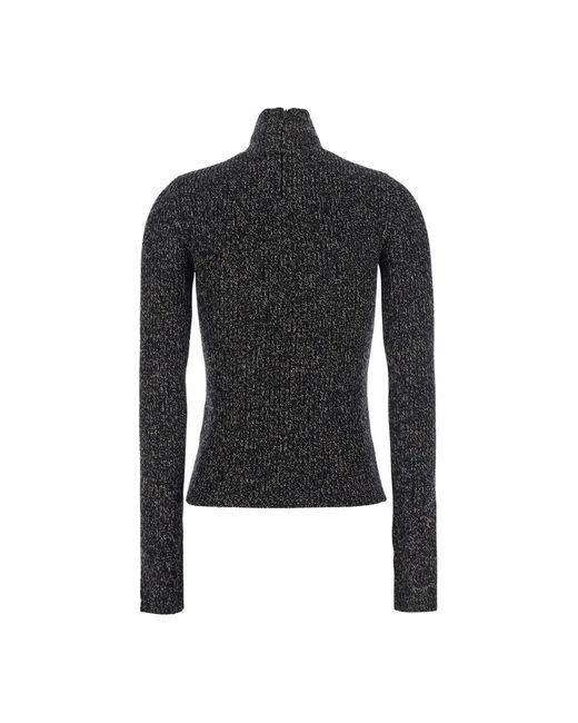 Max Mara Truien & Vesten ,Veelkleurig ,Wol Wollen Ribgebreide Coltrui Met Kasjmier in het Black