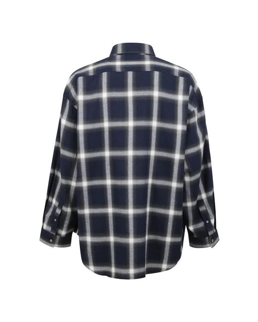 Acne Blue Checked Flannel Shirt for men