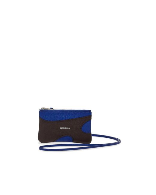 Ferragamo Accessoires ,Veelkleurig ,Leer Cut Out Creditcardhouder in het Blue voor heren