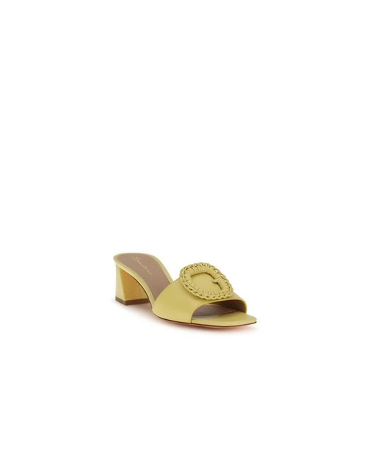 Santoni Metallic Heeled Mules