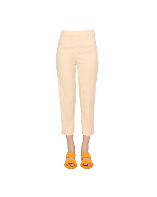 Boutique Moschino Natural Cropped Trousers