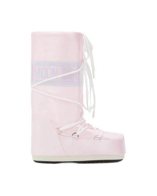 Moon Boot Pink Icon Rose Pearly Knee-High Boots